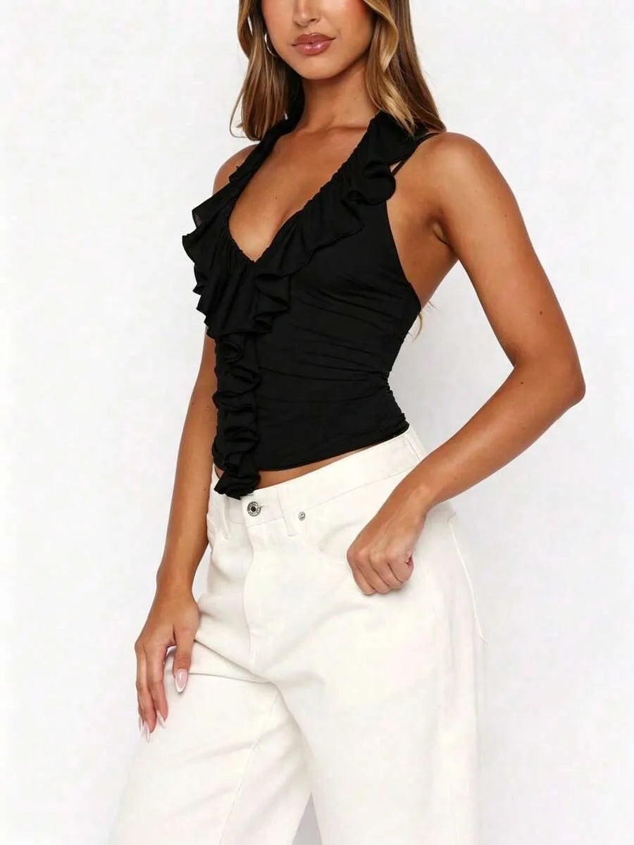 Top Halter RUFFLE- MIEL
