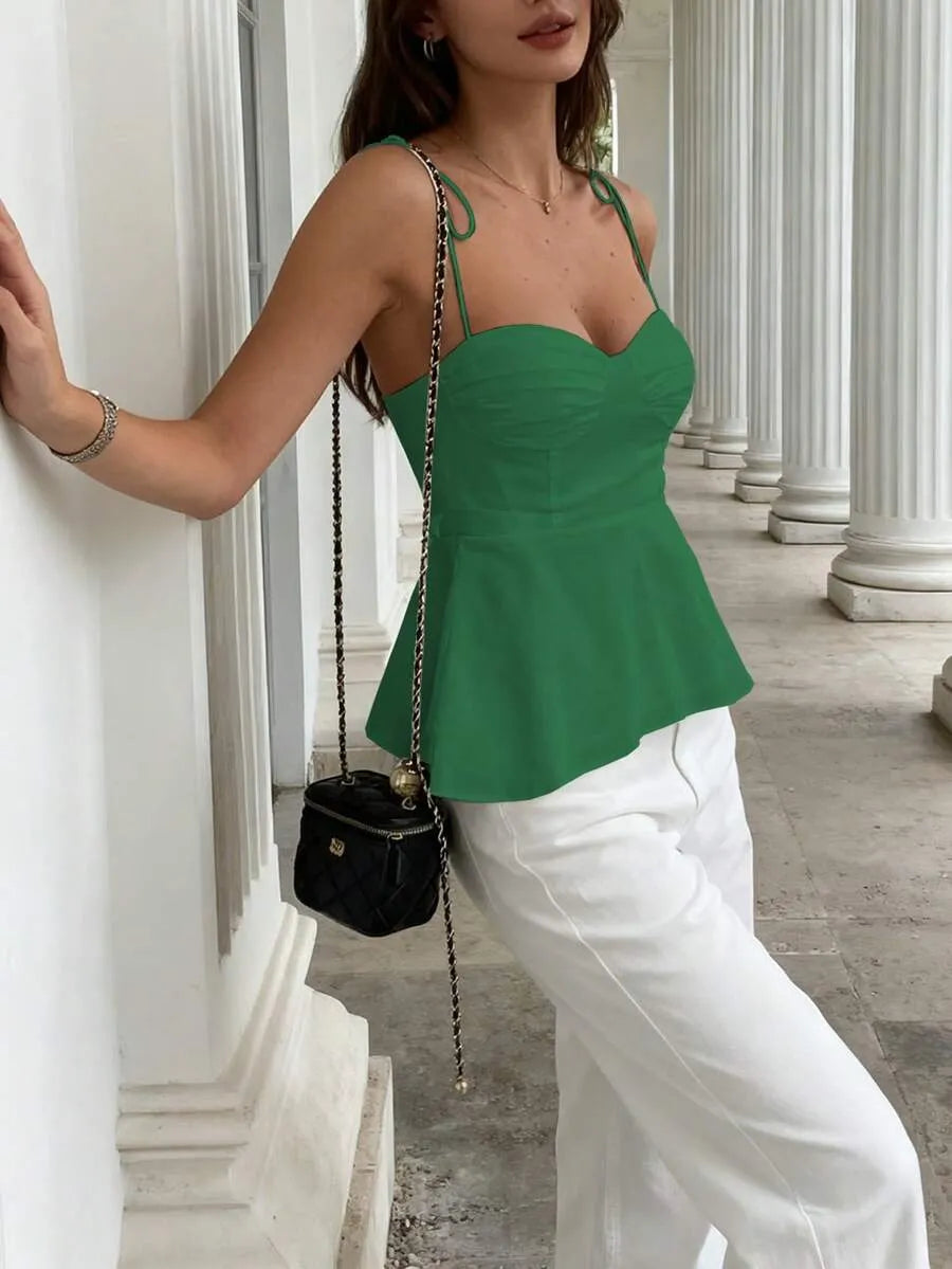 Blusa Corset PEPLUM — Tirantes Anilla Blanca