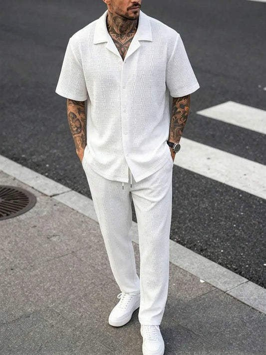 Conjunto Lino Liso OWER — Camisa Cubana y Pantalón