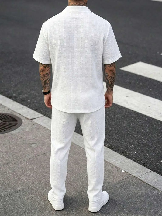 Conjunto Lino Liso OWER — Camisa Cubana y Pantalón