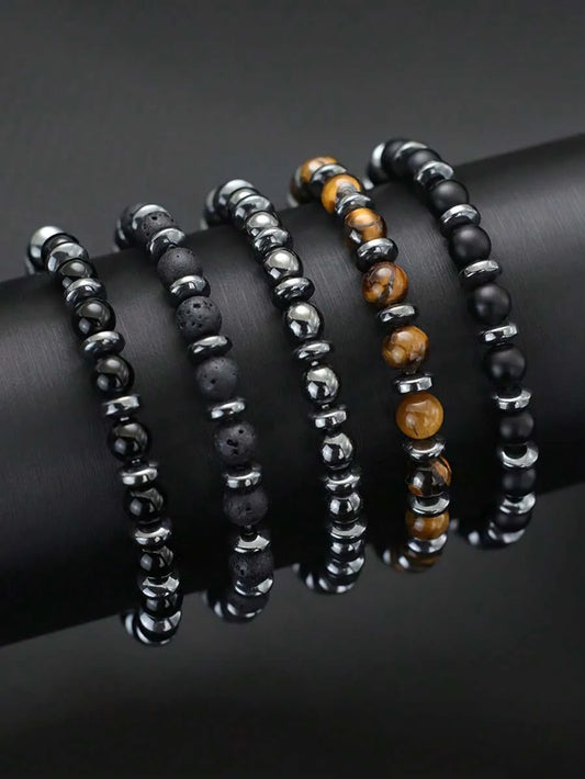 Pulsera de Piedra Natural STONE — Cuentas y Hematite