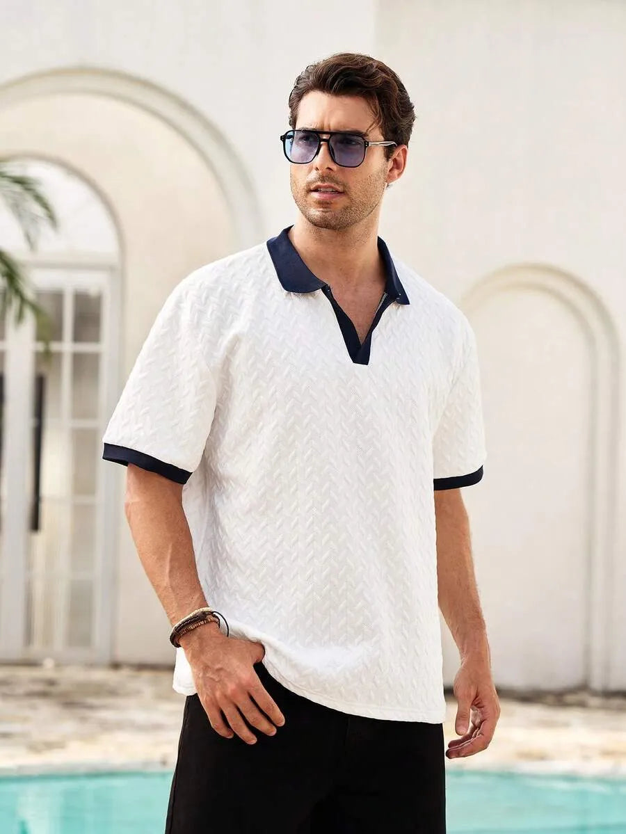 Look Smart Casual Verano — Polo Crochet + Pantalón Lino + Sandalia