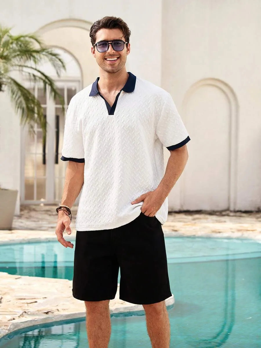 Look Smart Casual Verano — Polo Crochet + Pantalón Lino + Sandalia