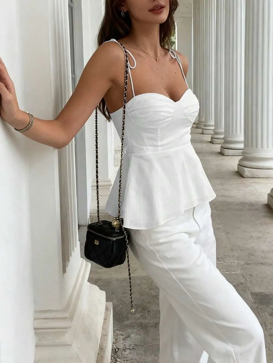 Blusa Corset PEPLUM — Tirantes Anilla Blanca
