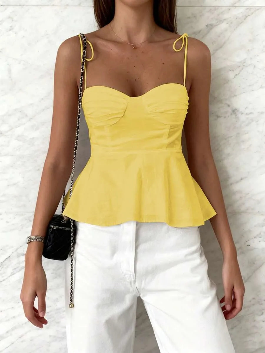 Blusa Corset PEPLUM — Tirantes Anilla Blanca