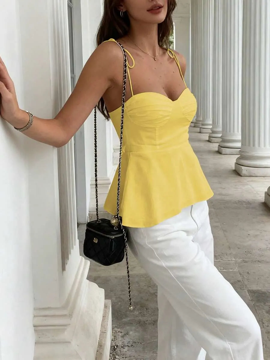 Blusa Corset PEPLUM — Tirantes Anilla Blanca