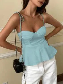 Blusa Corset PEPLUM — Tirantes Anilla Blanca