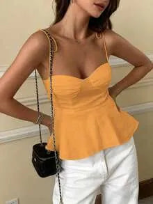 Blusa Corset PEPLUM — Tirantes Anilla Blanca