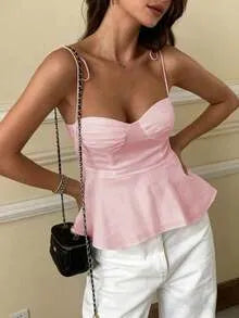 Blusa Corset PEPLUM — Tirantes Anilla Blanca
