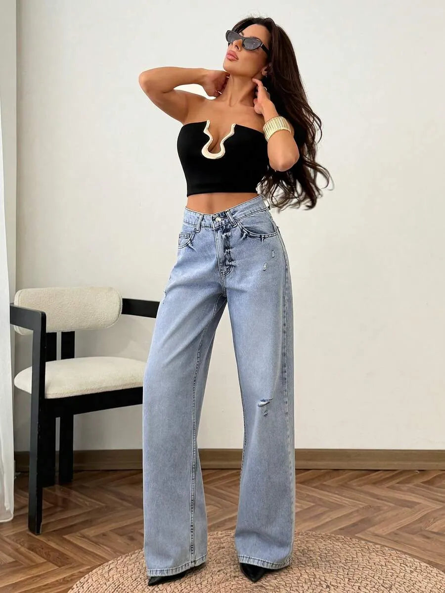 Short Wide Leg FARO — Denim Tiro Alto