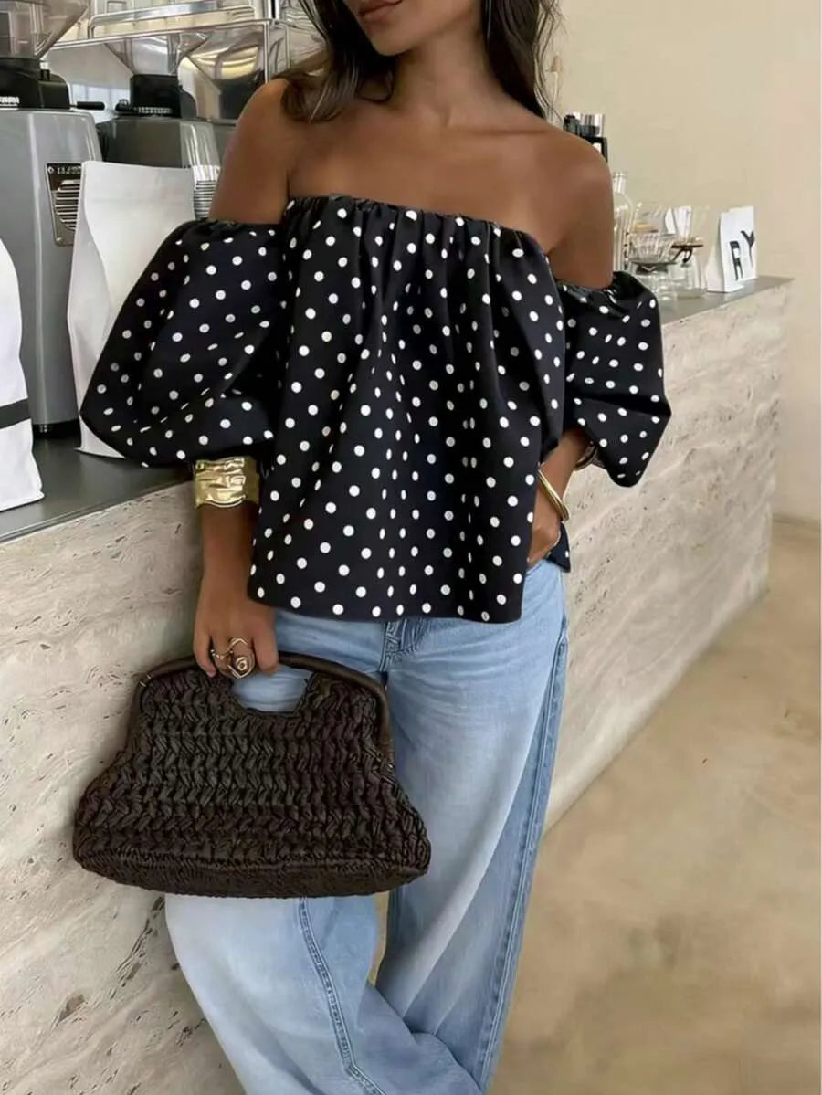 Blusa Bardot DOTS — Off Shoulder Lunares