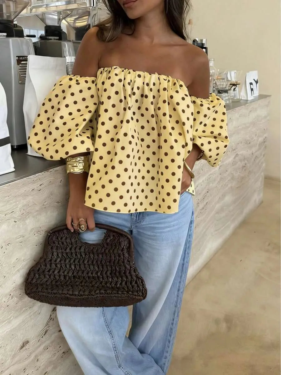 Blusa Bardot DOTS — Off Shoulder Lunares