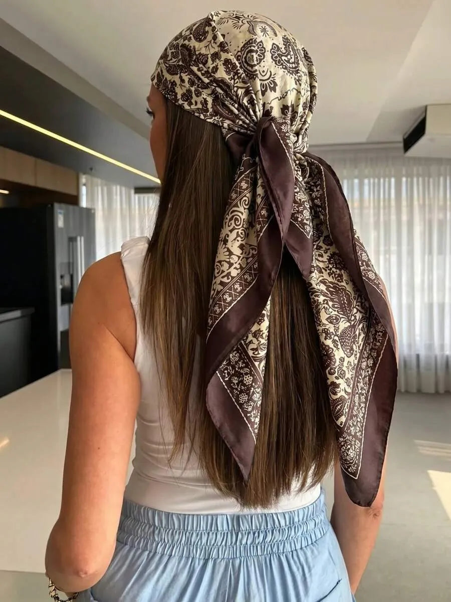 Pañuelo Bandana PAISLEY — Estampado Cerezas y Flores