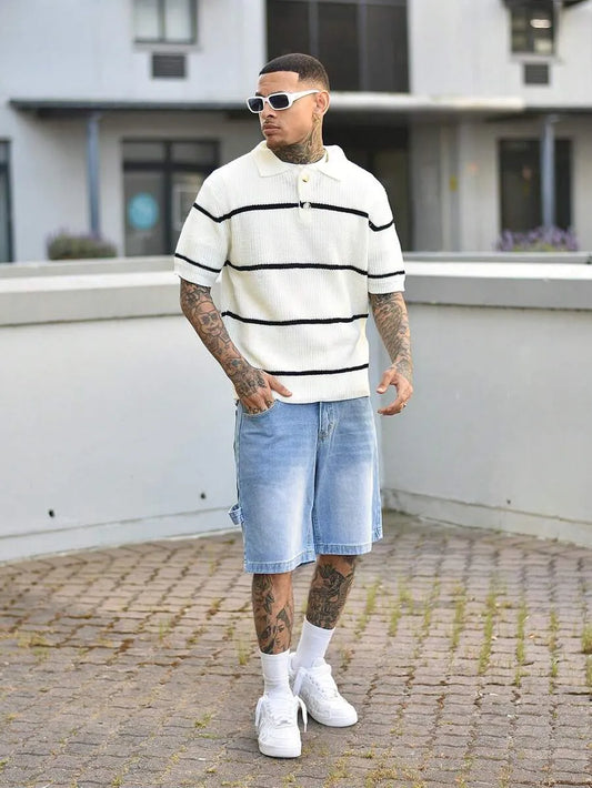 Look Casual Streetwear — Polo Rayas y Bermuda Vaquera
