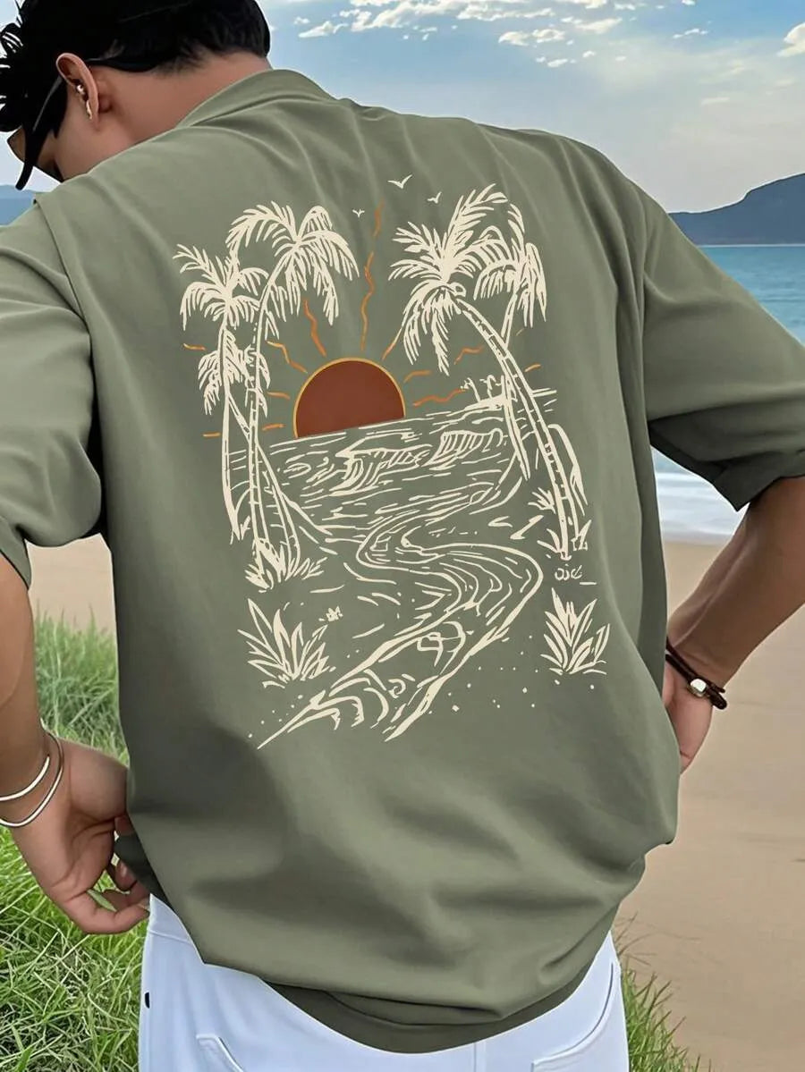 Camiseta Gráfica PARADISE — Tropical Back Print