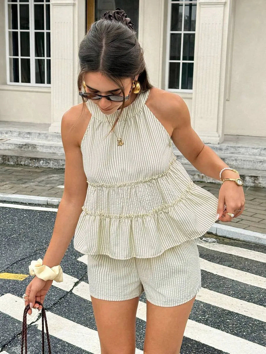 Conjunto Satén Halter Palazzo