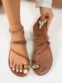 Sandalia Amalfi Dorada- MAIA