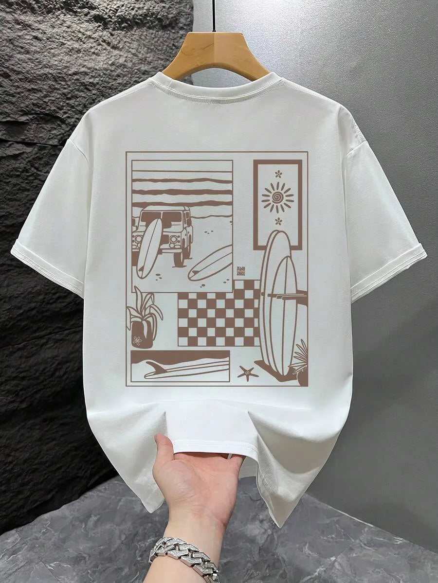 Camiseta Gráfica SURF — Vintage Collage