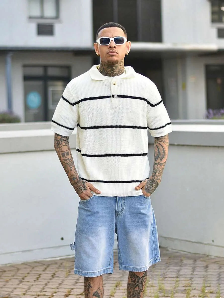 Look Casual Streetwear — Polo Rayas y Bermuda Vaquera