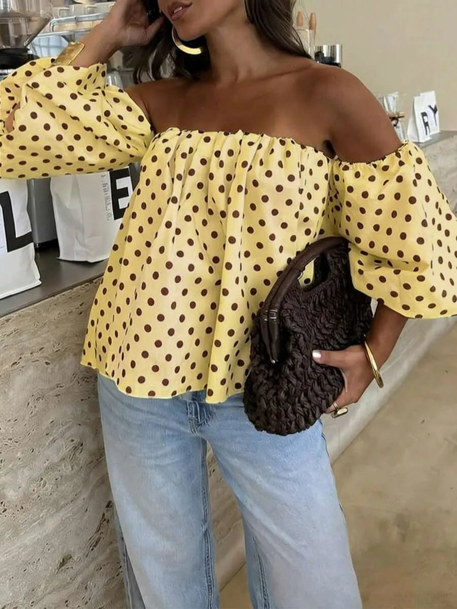 Blusa Bardot DOTS — Off Shoulder Lunares