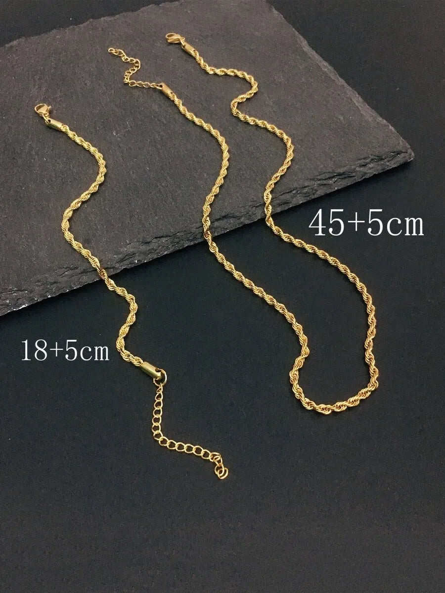 Cadena Twist GOLD — Pulsera y Collar Acero