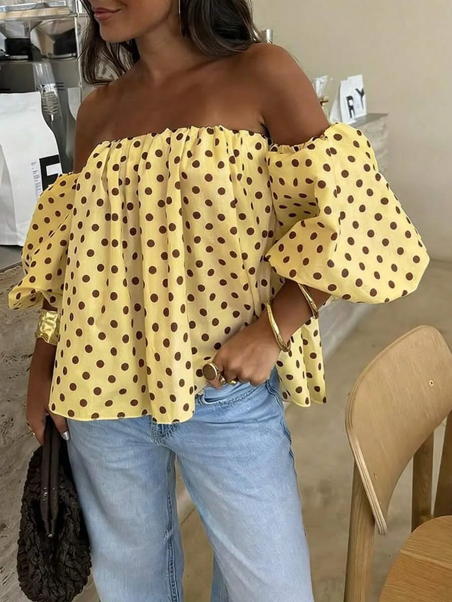 Blusa Bardot DOTS — Off Shoulder Lunares