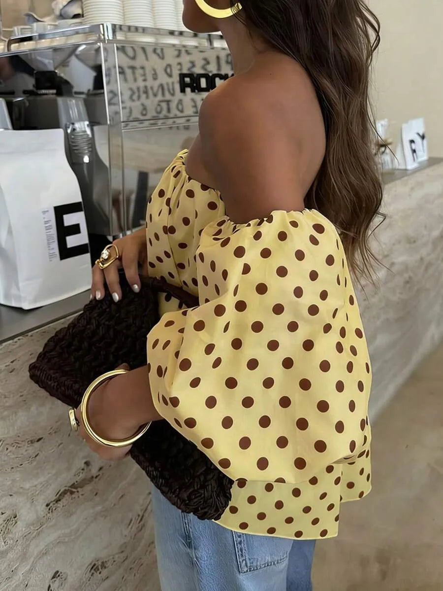Blusa Bardot DOTS — Off Shoulder Lunares