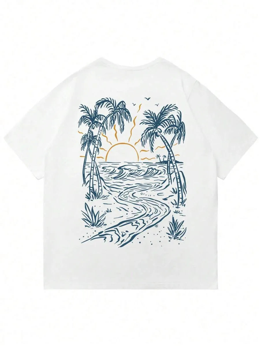 Camiseta Gráfica PARADISE — Tropical Back Print