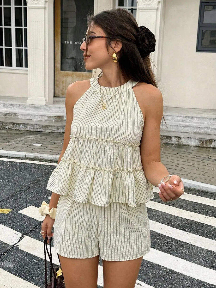 Conjunto Satén Halter Palazzo