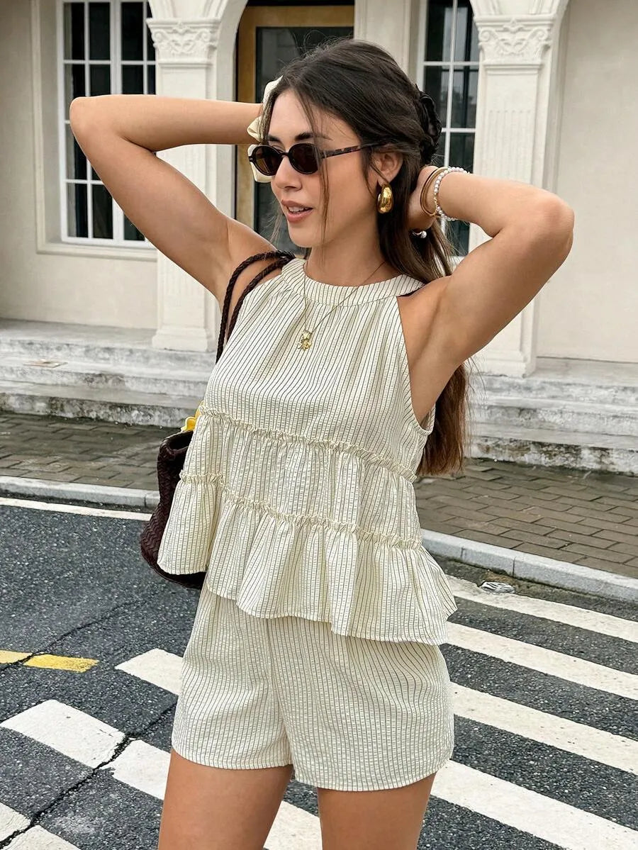 Conjunto Satén Halter Palazzo