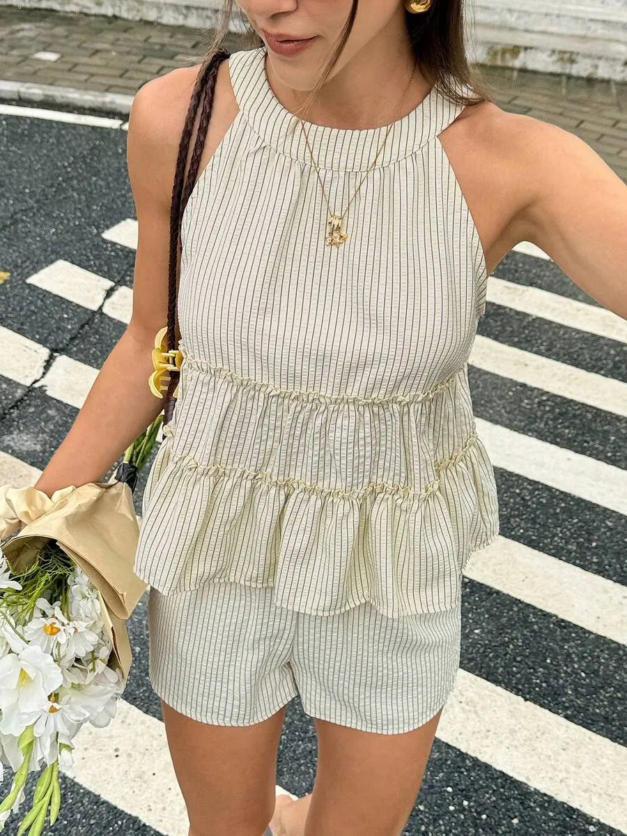 Conjunto Satén Halter Palazzo