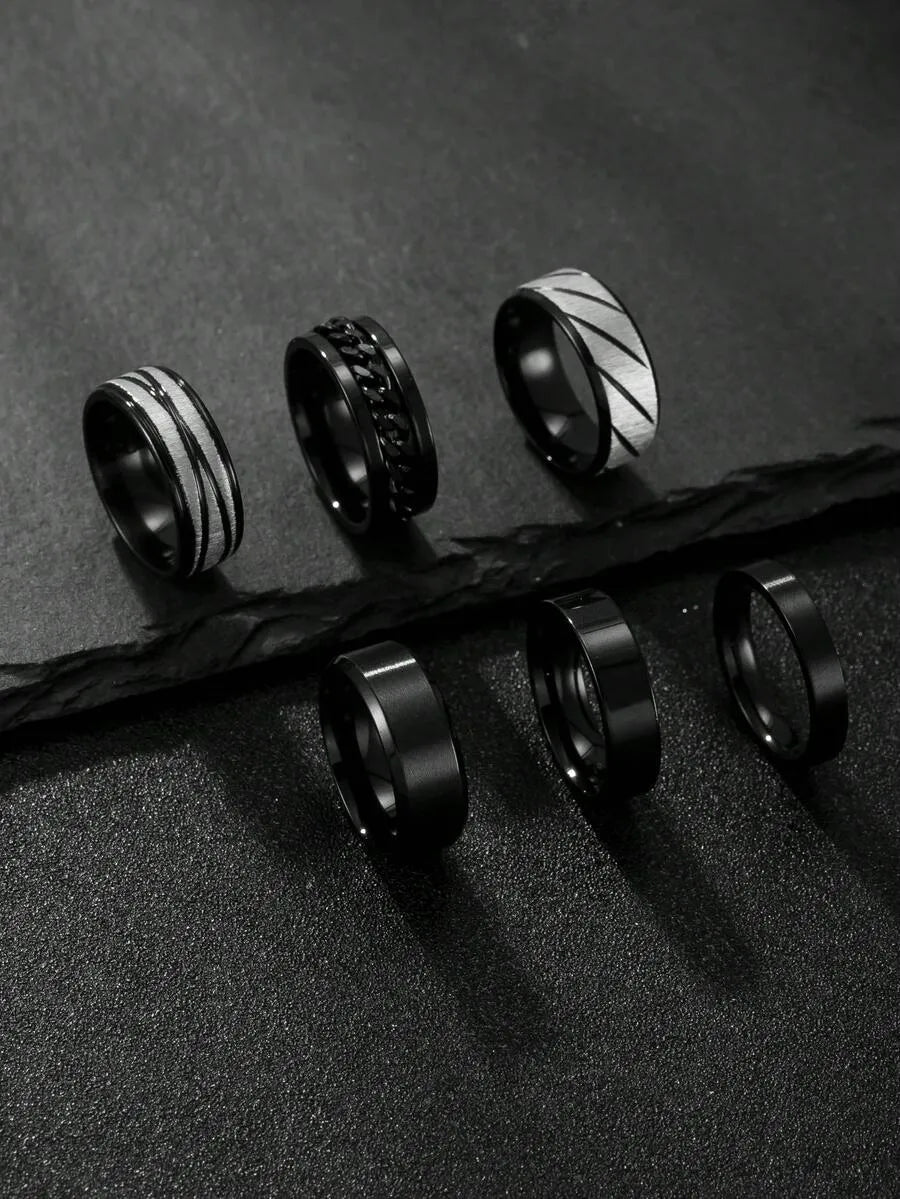 Anillo de Acero STEEL RING — 6 Diseños · 3 Acabados