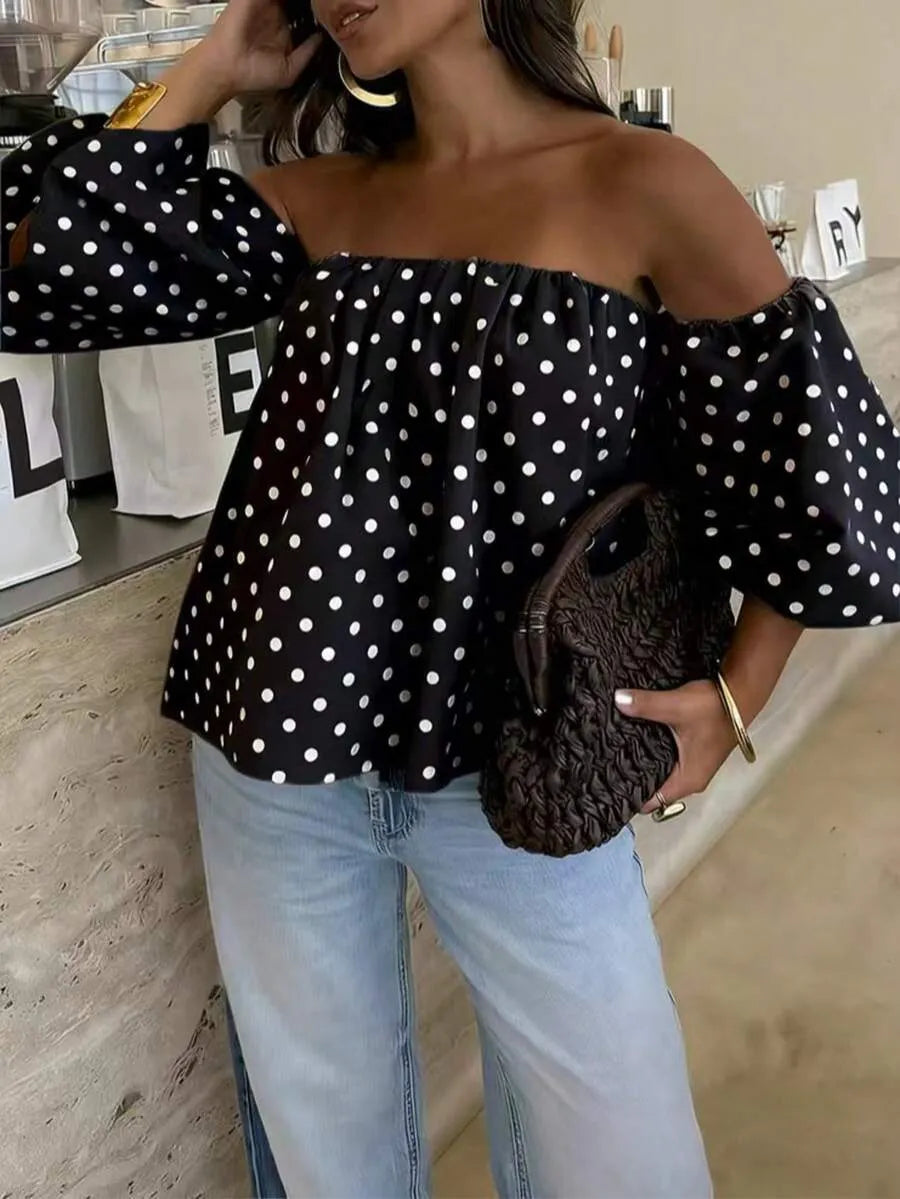Blusa Bardot DOTS — Off Shoulder Lunares