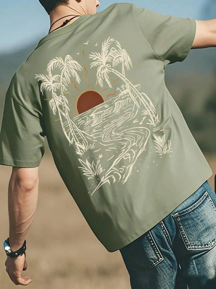 Camiseta Gráfica PARADISE — Tropical Back Print