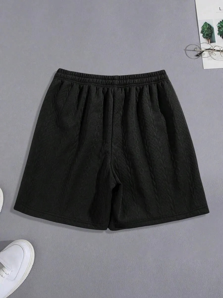 Short blanco con tejido jacquard