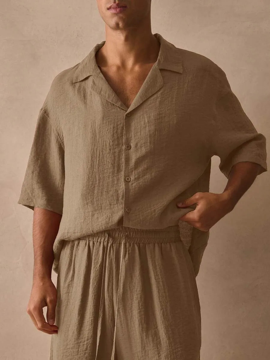 Conjunto Lino Arrugado BOLE — Camisa Cubana y Short