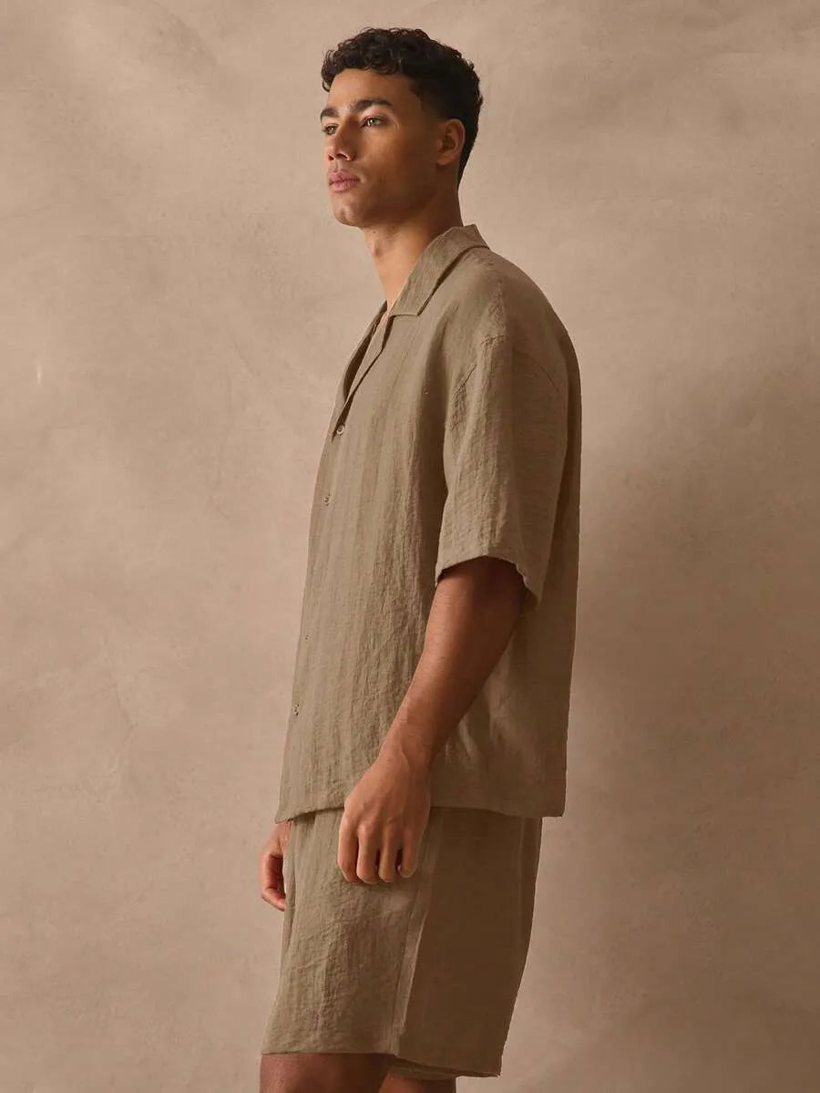 Conjunto Lino Arrugado BOLE — Camisa Cubana y Short