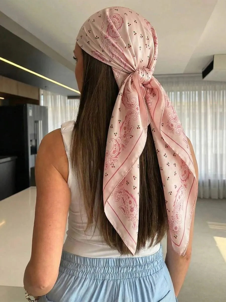 Pañuelo Bandana PAISLEY — Estampado Cerezas y Flores
