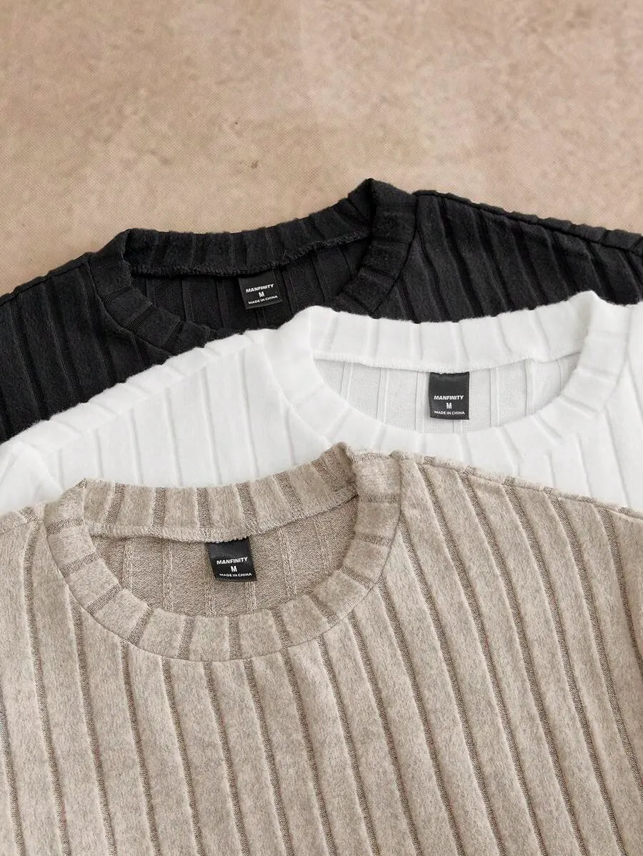 Camiseta Ribbed SLIM — Pack 3 Colores