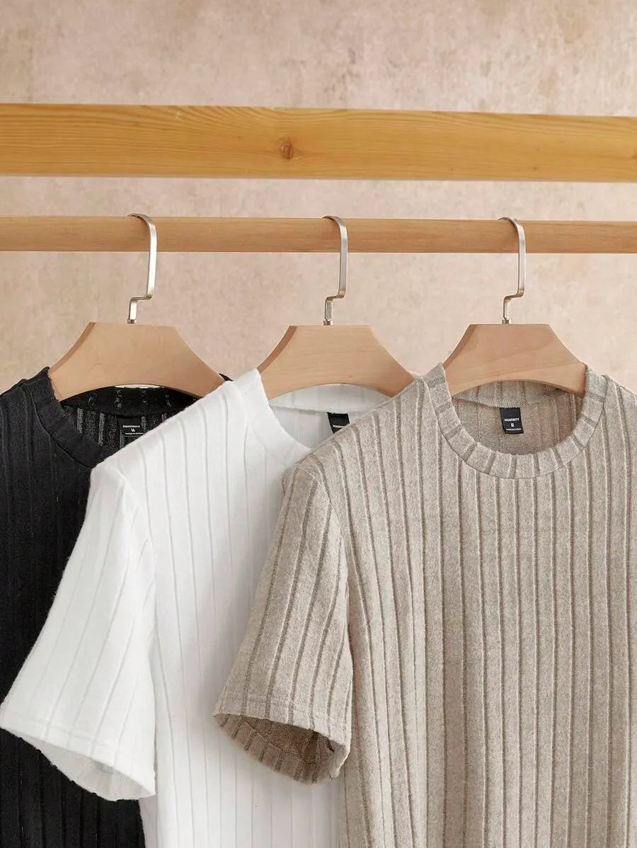 Camiseta Ribbed SLIM — Pack 3 Colores