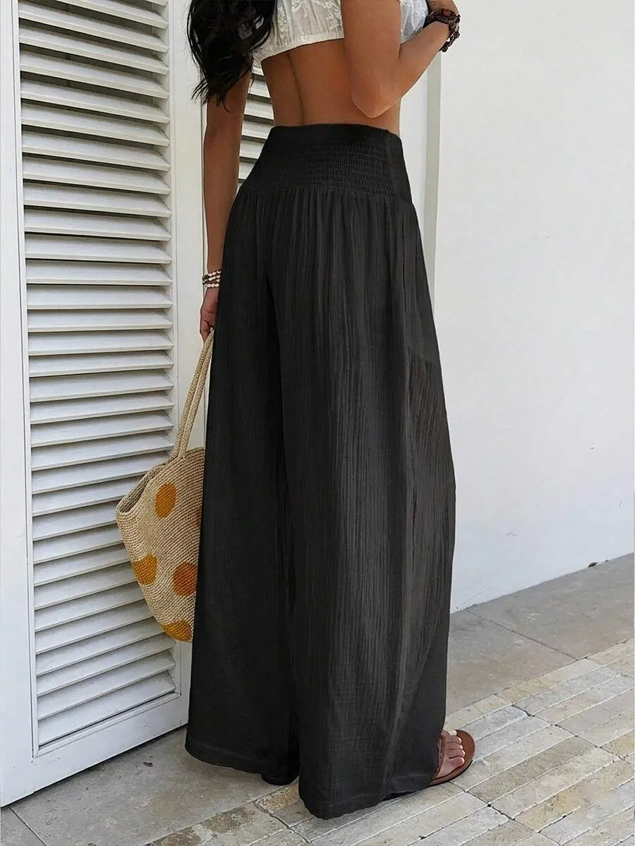 Pantalón Palazzo Fluido de Cintura Smock