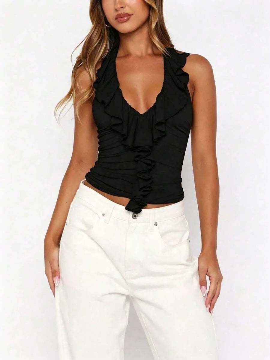 Top Halter RUFFLE- MIEL