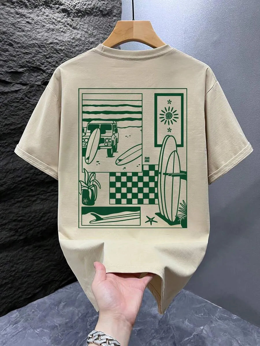 Camiseta Gráfica SURF — Vintage Collage