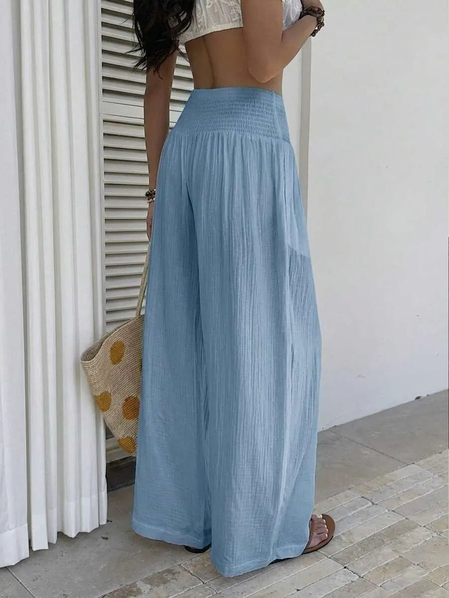 Pantalón Palazzo Fluido de Cintura Smock