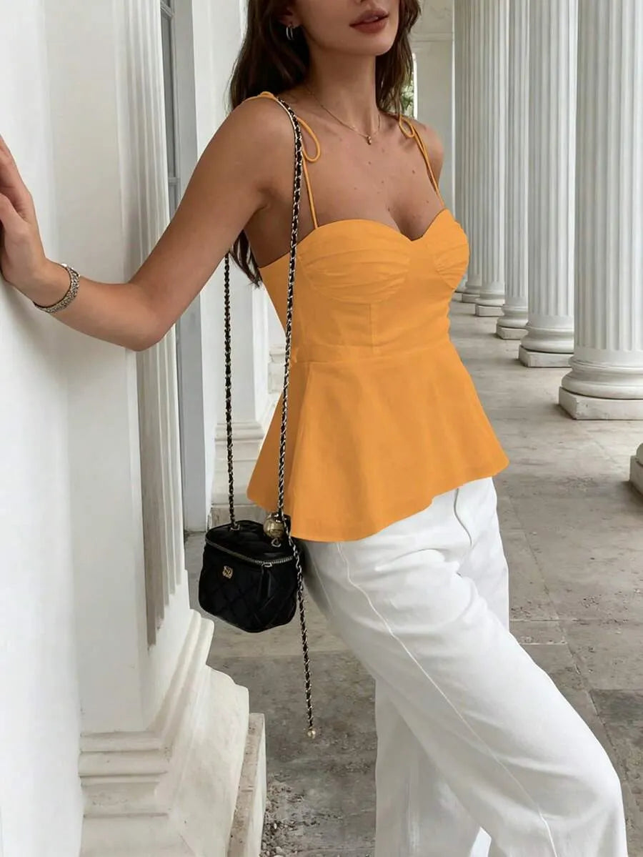 Blusa Corset PEPLUM — Tirantes Anilla Blanca