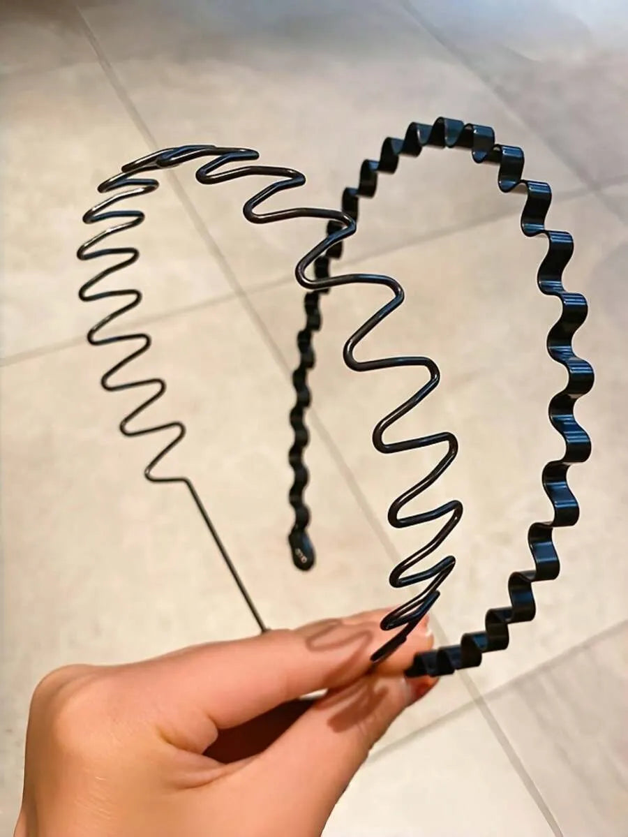 Diadema Wave METAL — Ondas Zigzag Negro