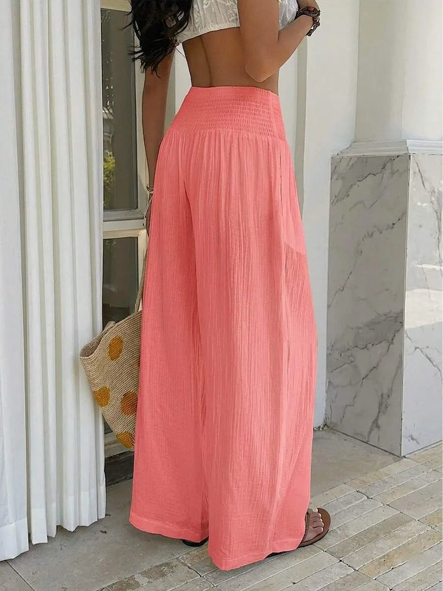 Pantalón Palazzo Fluido de Cintura Smock