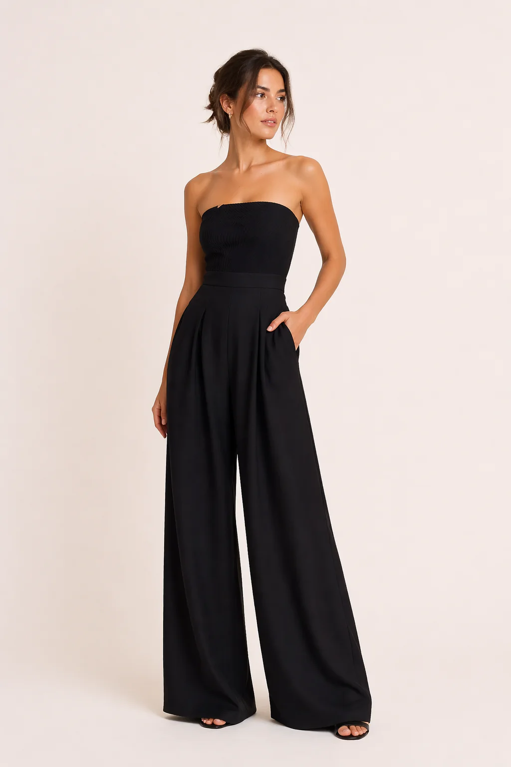 Mono elegante con pantalón ancho- Lux