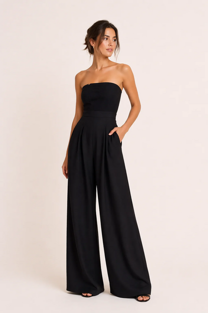 Mono elegante con pantalón ancho- Lux