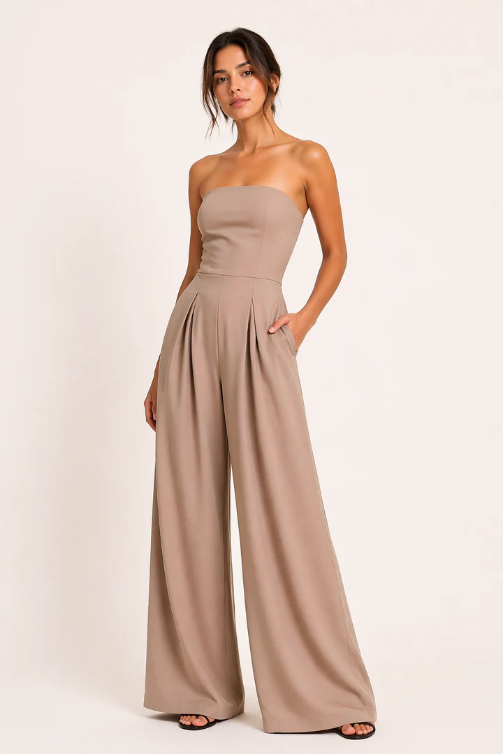 Mono elegante con pantalón ancho- Lux